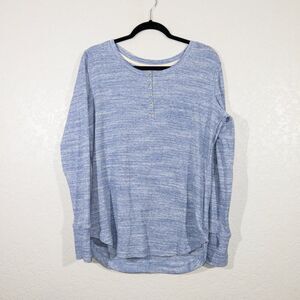 Woolrich Blue Thermal Button Henley‎ Shirt Size XL
